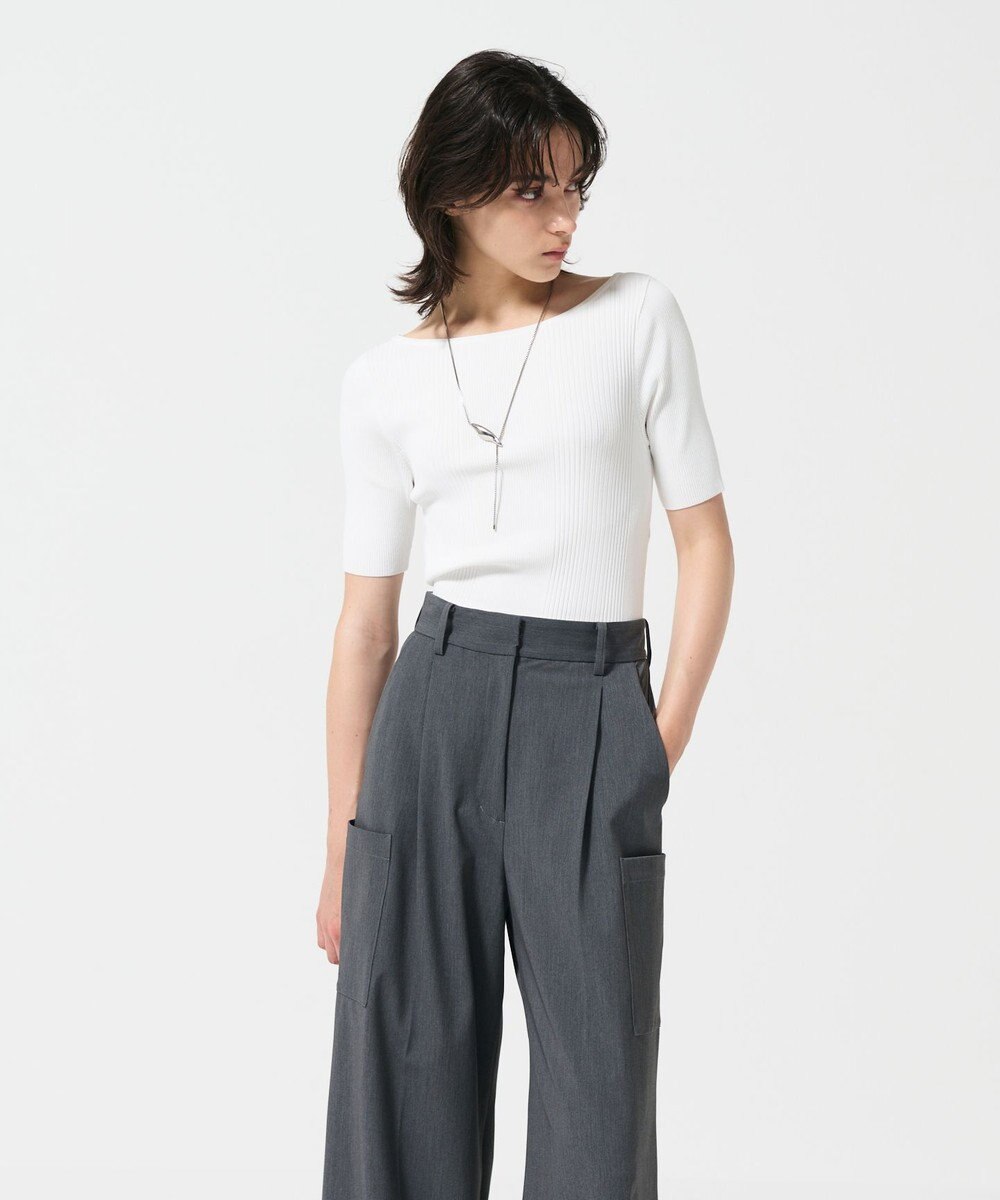 GRACE CONTINENTAL リブカシュクールニットトップ