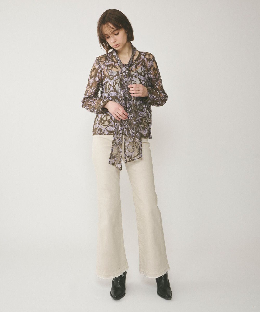 GRACE CONTINENTAL ボウタイ付レースブラウス 