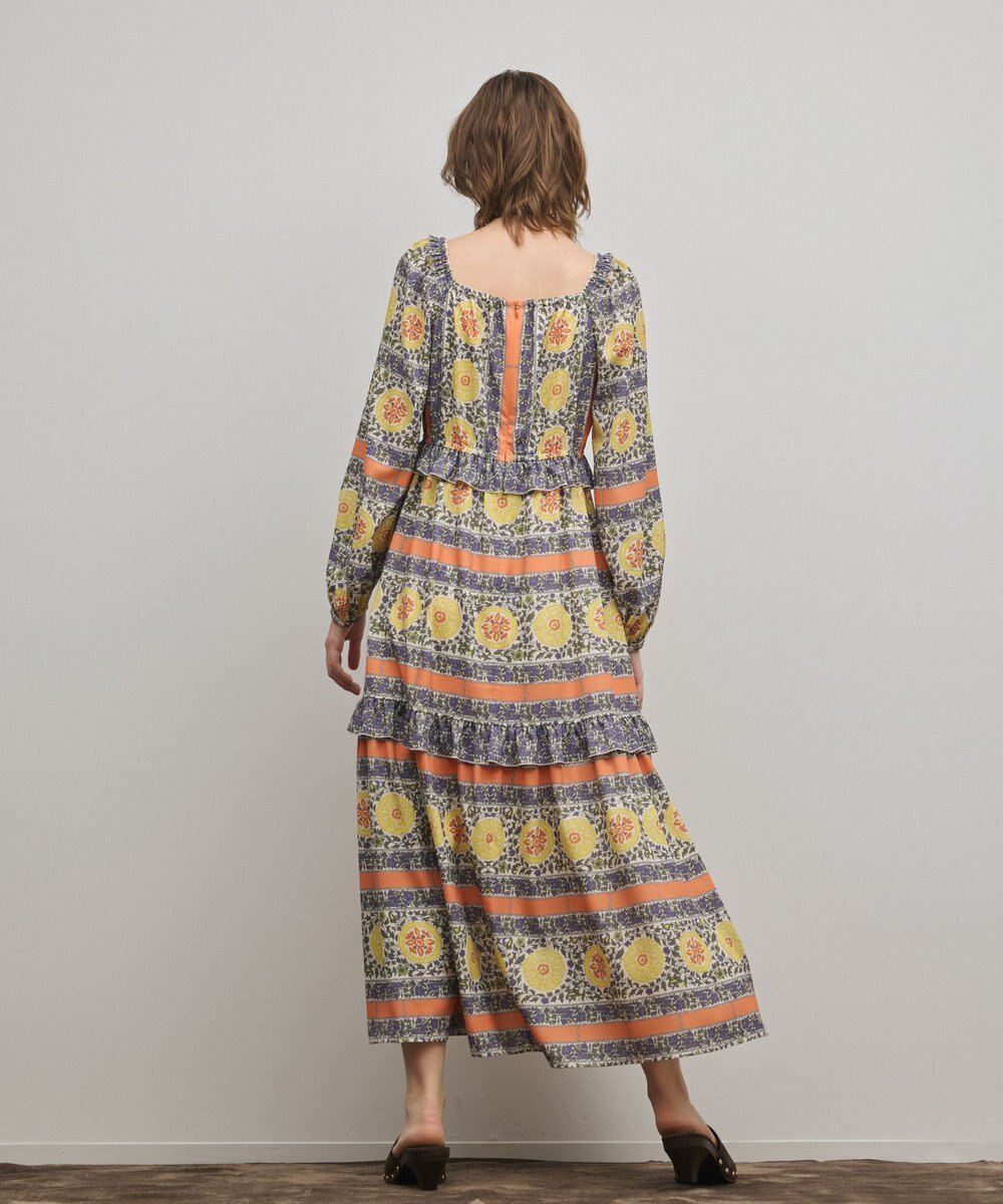 GRACE CONTINENTAL フラワープリントレースアップワンピース 