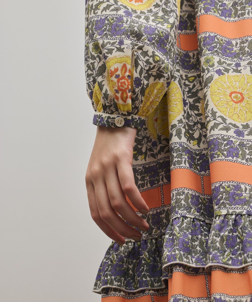 GRACE CONTINENTAL フラワープリントレースアップワンピース 