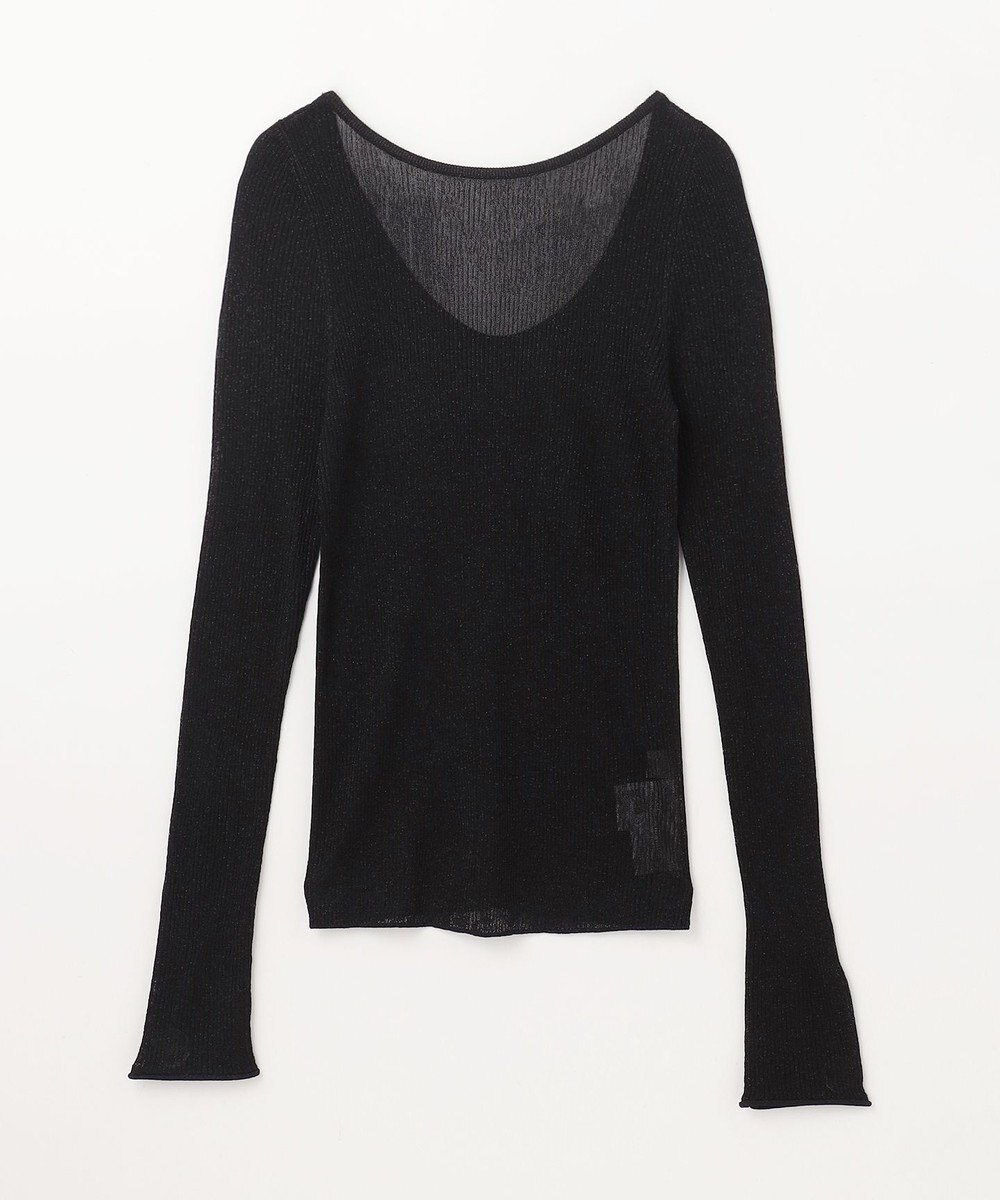 GRACE CONTINENTAL ラメシアーリブニットトップ 