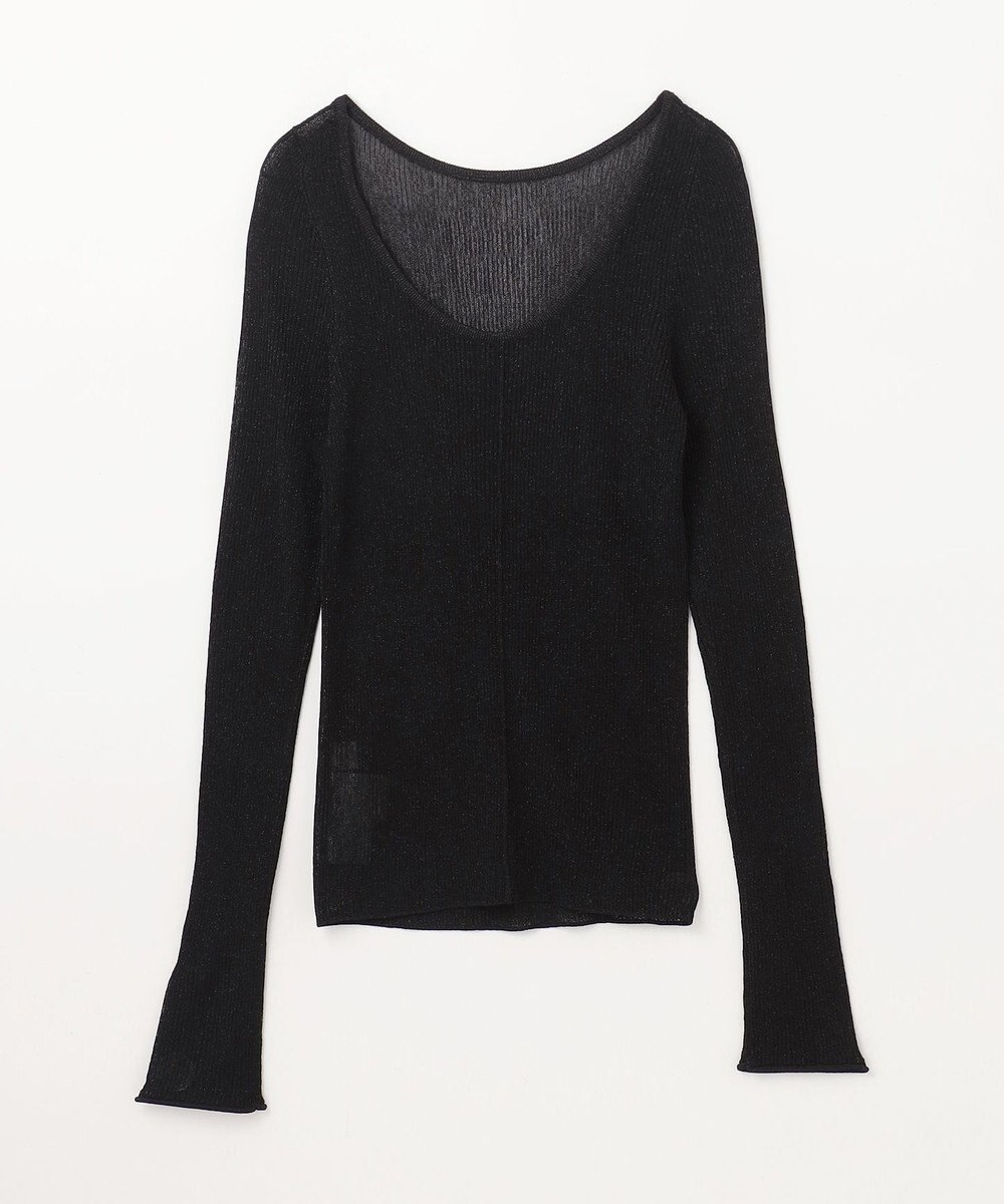 GRACE CONTINENTAL ラメシアーリブニットトップ 