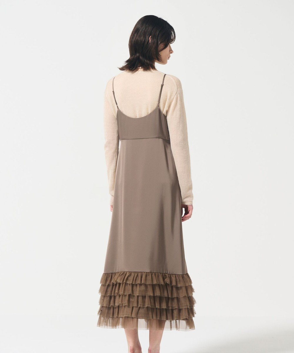 GRACE CONTINENTAL フリルチュールサテンキャミワンピース 