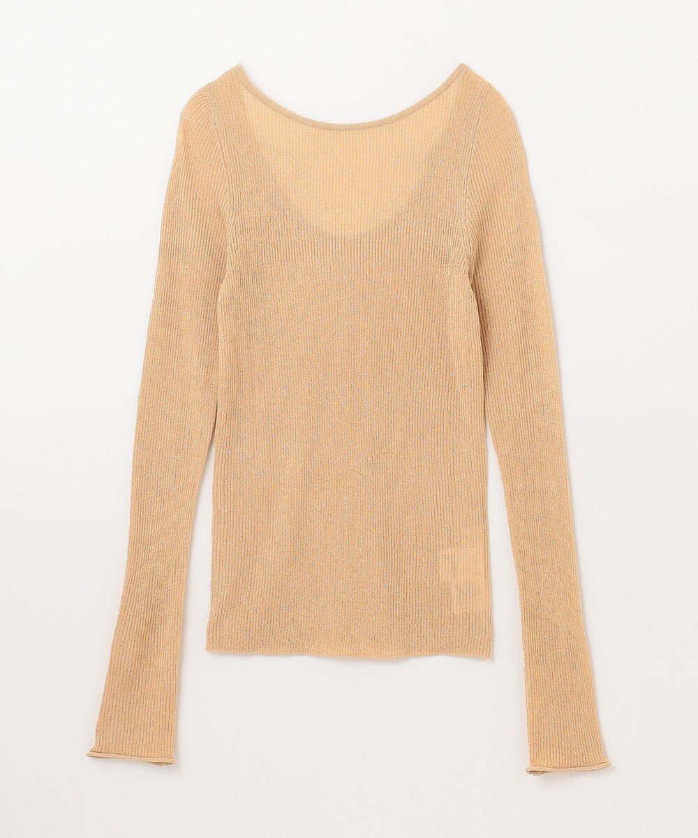 GRACE CONTINENTAL ラメシアーリブニットトップ 