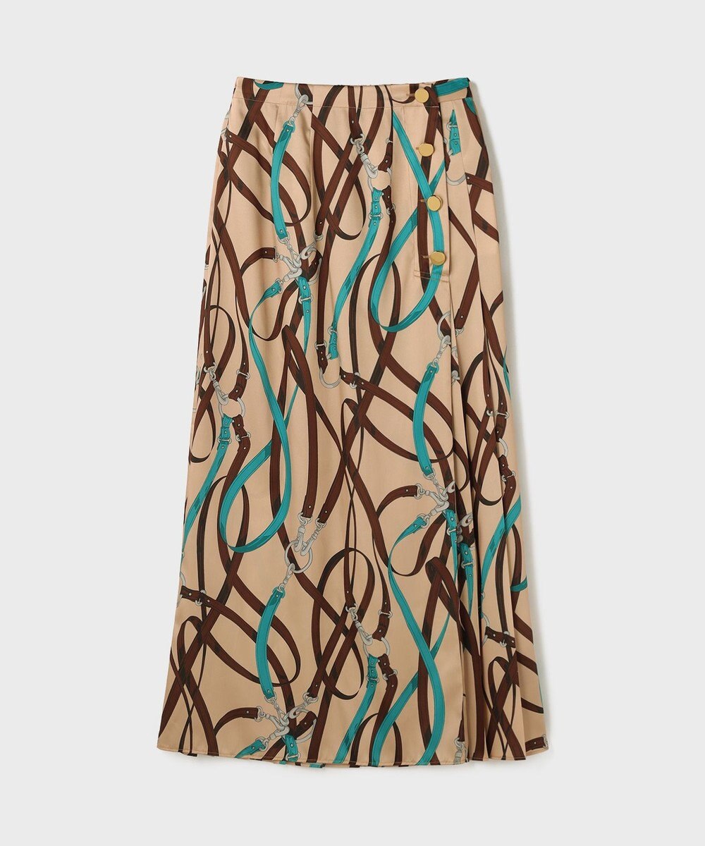 GRACE CONTINENTAL ベルトプリントアシメプリーツスカート 