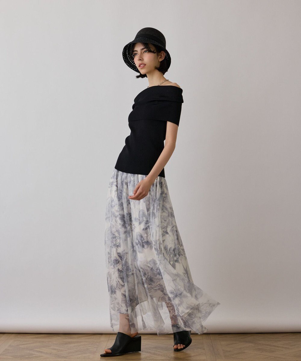 GRACE CONTINENTAL シャドーフラワープリントスカート