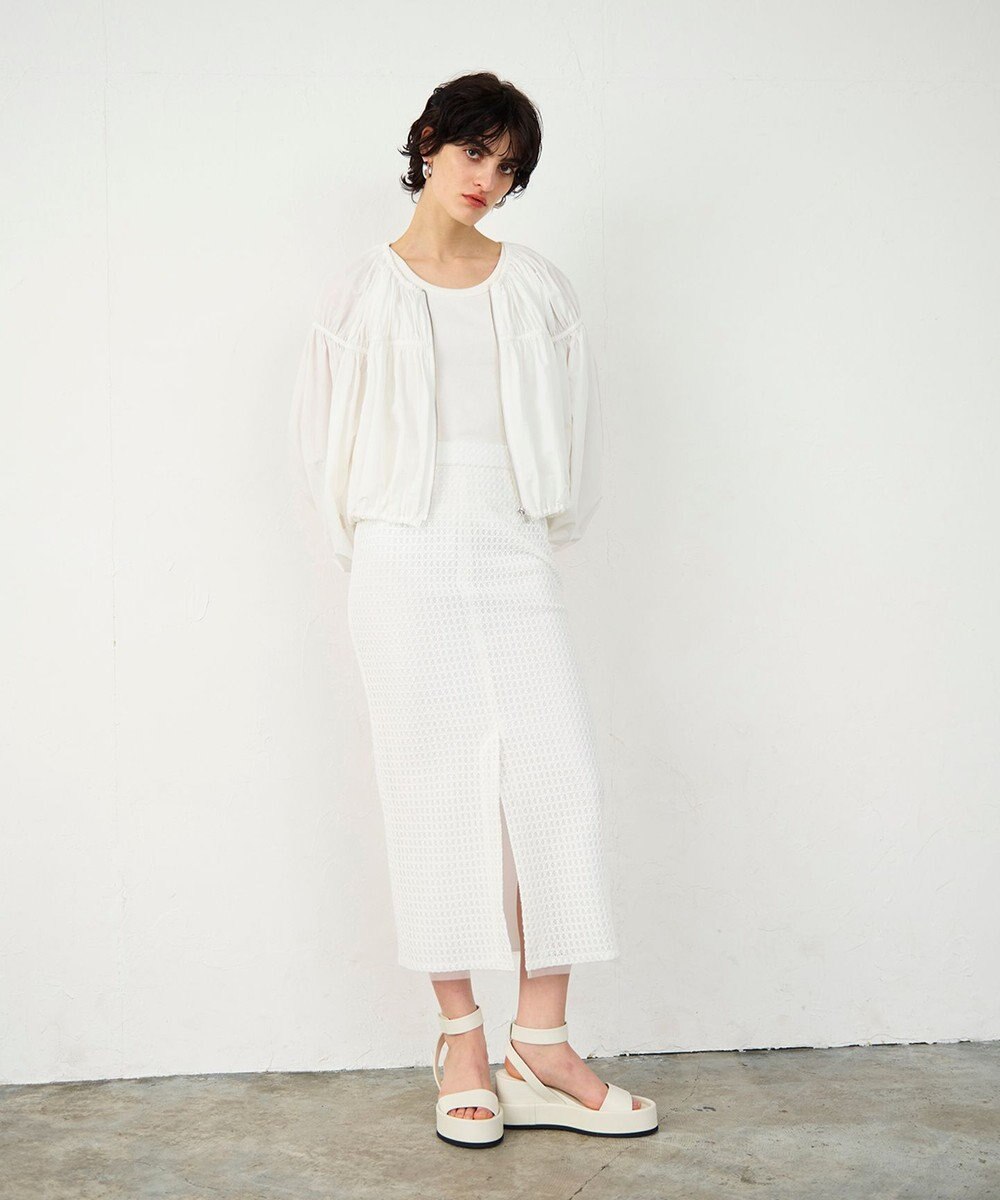 GRACE CONTINENTAL ギャザータフタブルゾン