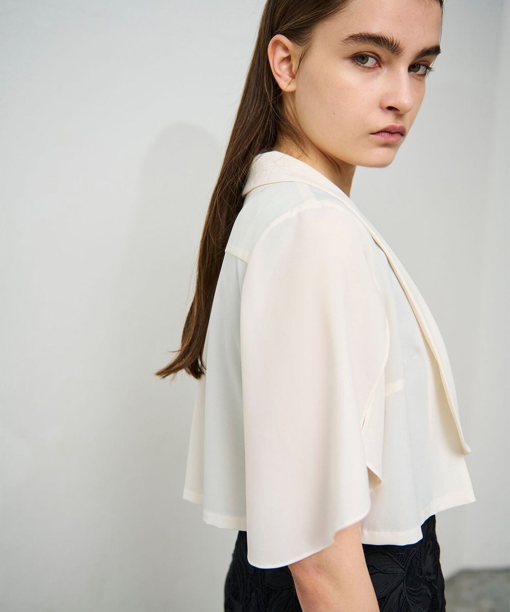 GRACE CONTINENTAL ケープスリーブシアージャケット 