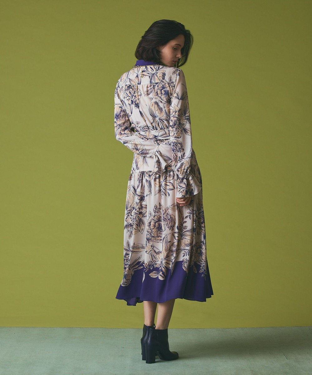 GRACE CONTINENTAL ボタニカルドレープワンピース