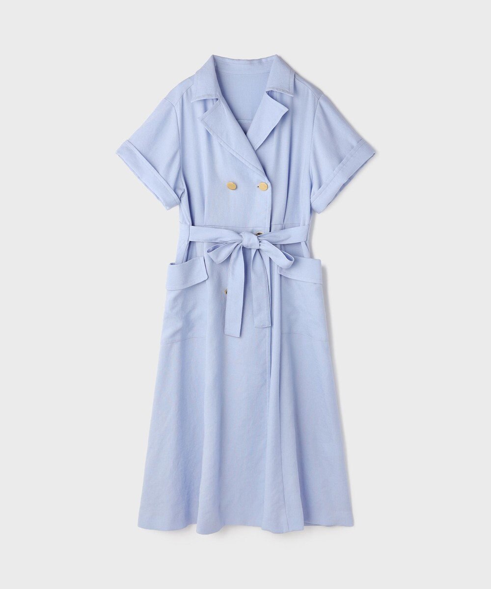 GRACE CONTINENTAL リネンタッチミリタリードレス 