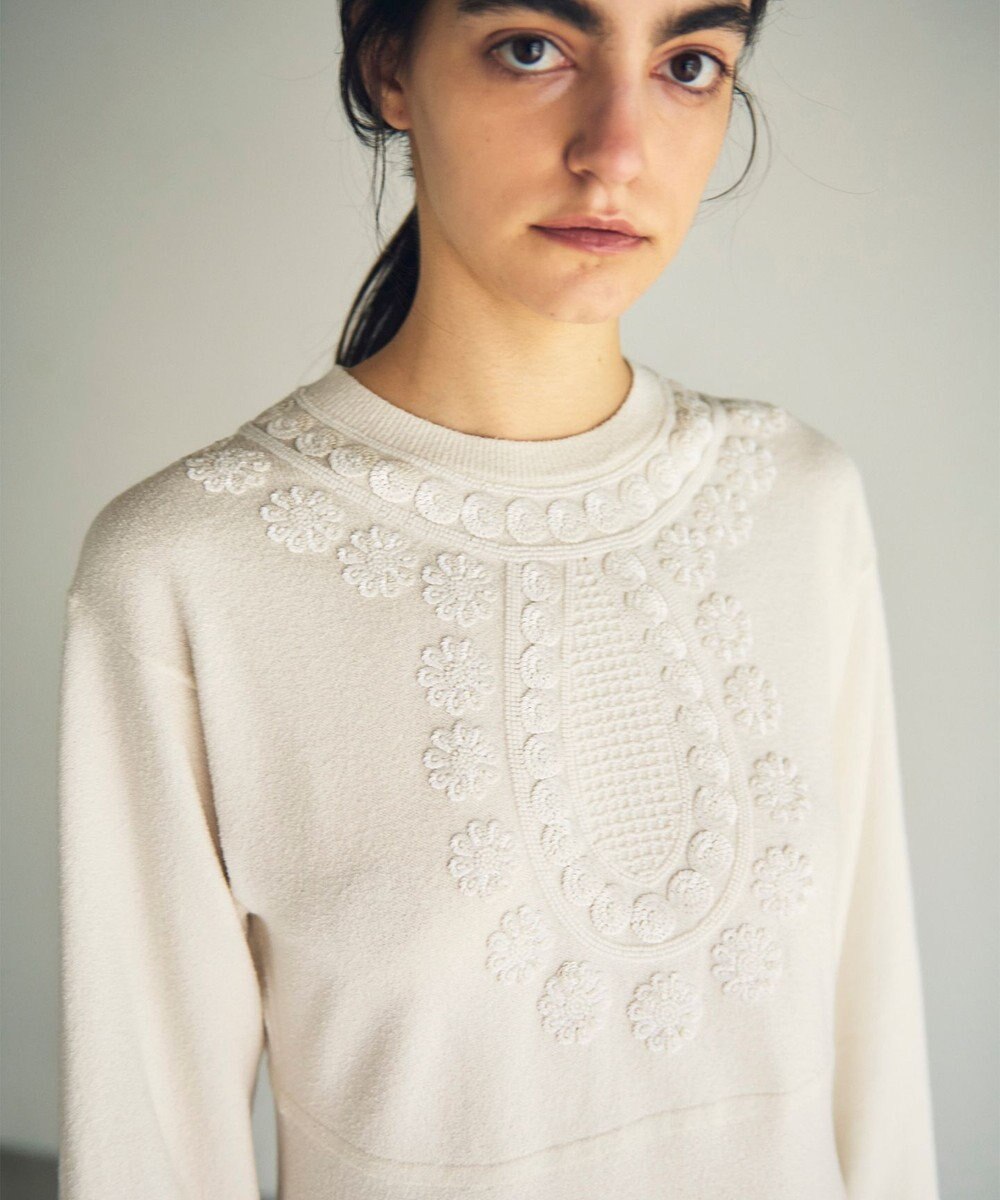 GRACE CONTINENTAL エスニック刺繍ニットワンピース 