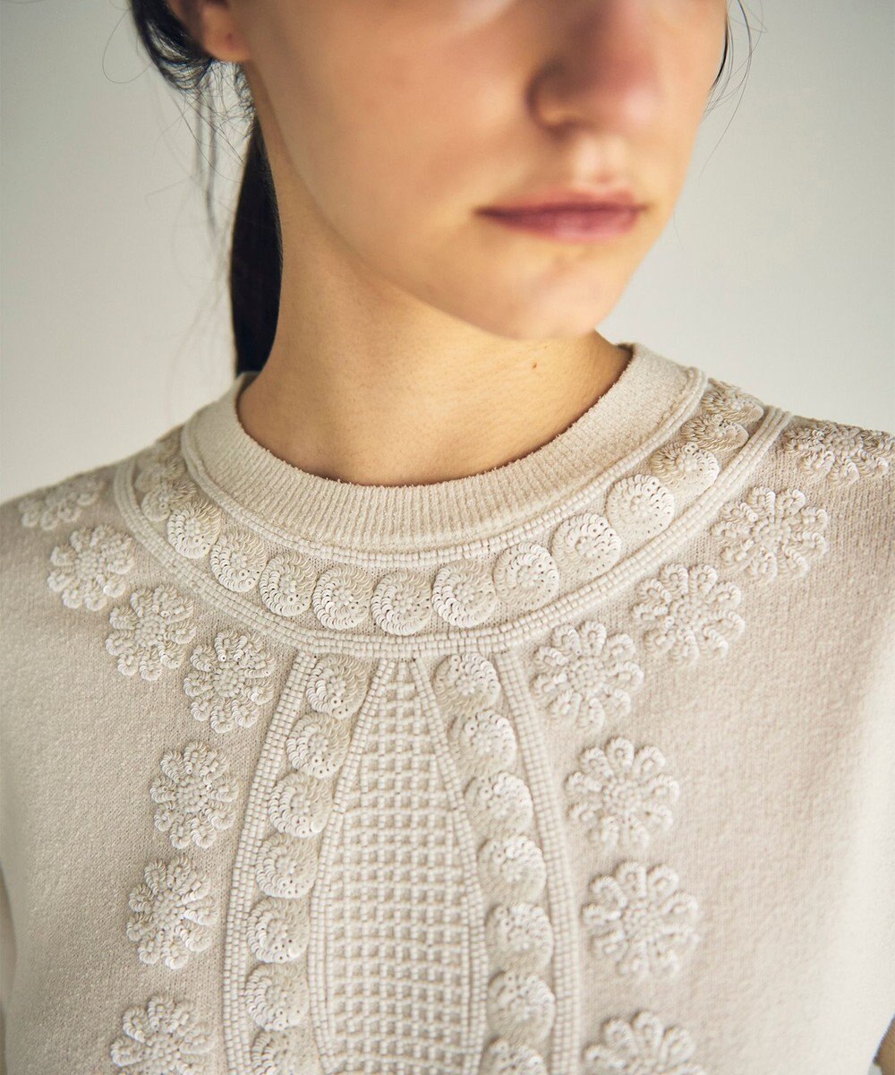 GRACE CONTINENTAL エスニック刺繍ニットワンピース 