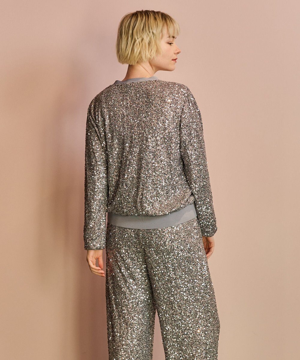 GRACE CONTINENTAL スパンコールニットカーディガン