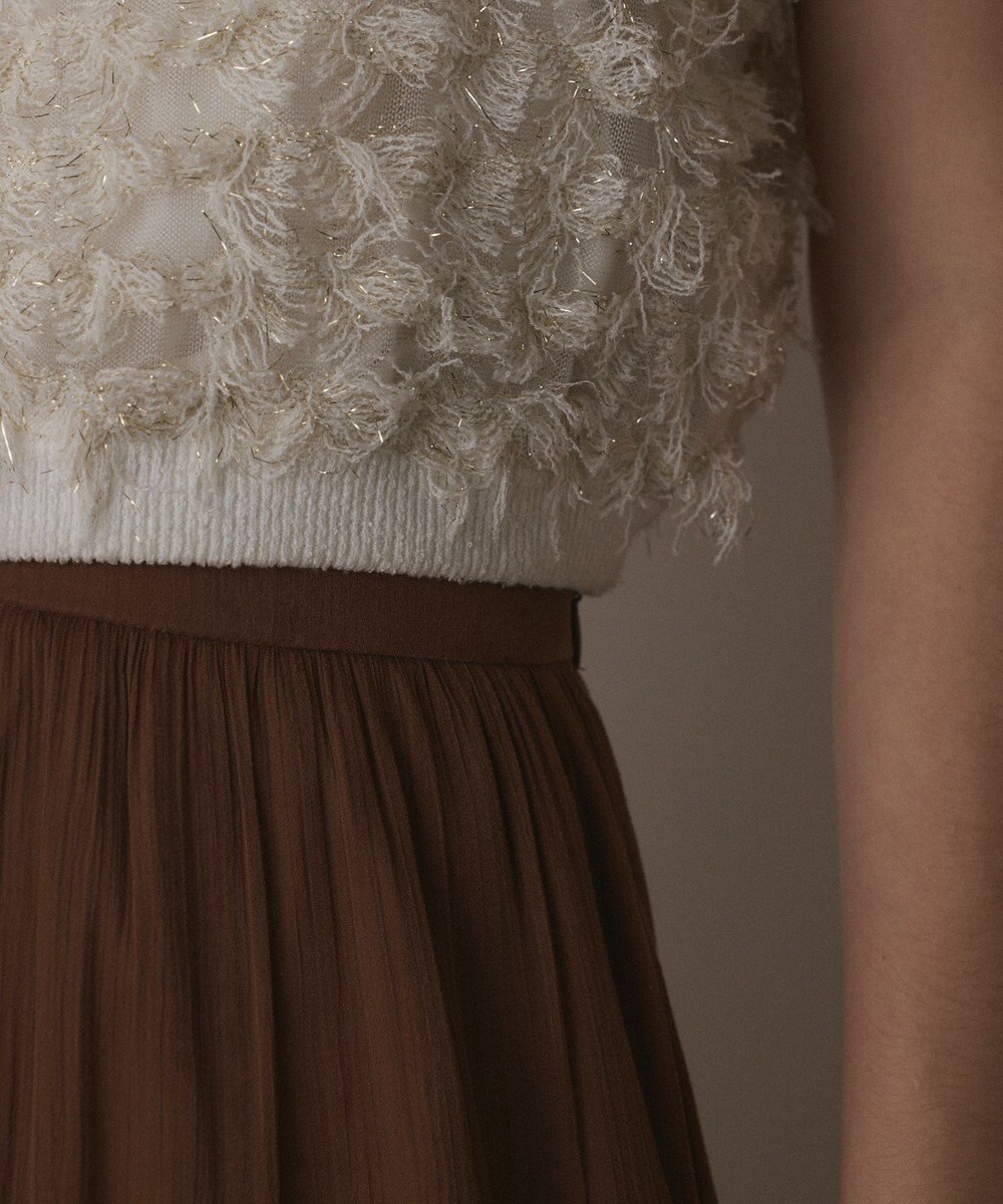 GRACE CONTINENTAL フリンジニットベアトップ 