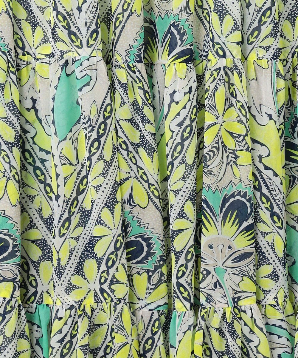 GRACE CONTINENTAL シフォンプリントティアードワンピース 