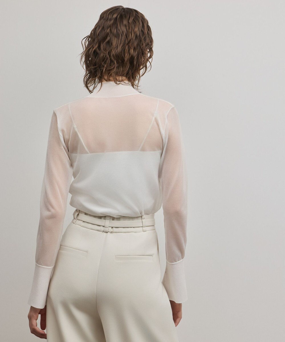 GRACE CONTINENTAL シアーハイネックニットトップ 