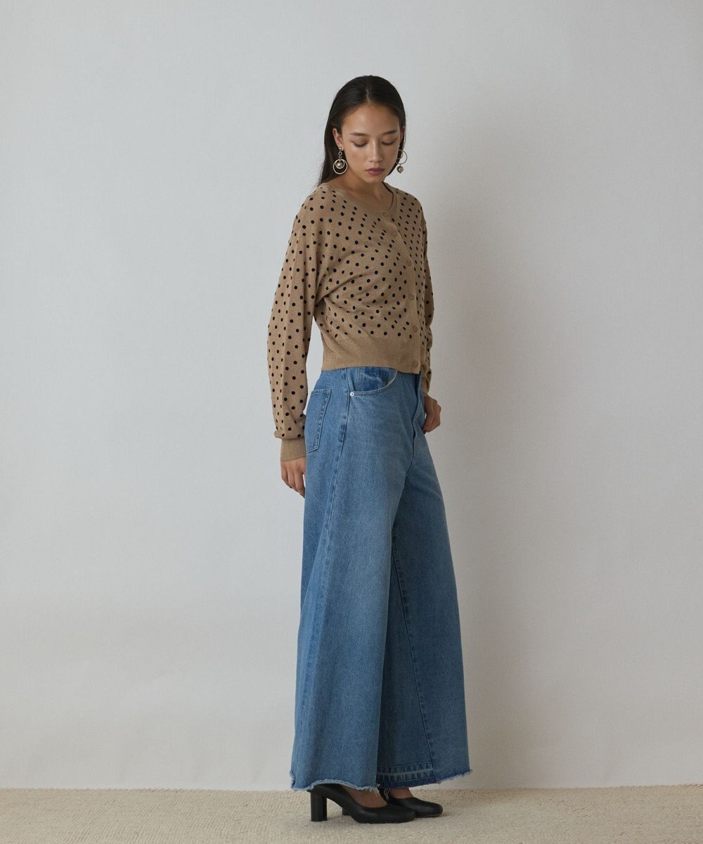 GRACE CONTINENTAL ドットフロッキーニットカーディガン 