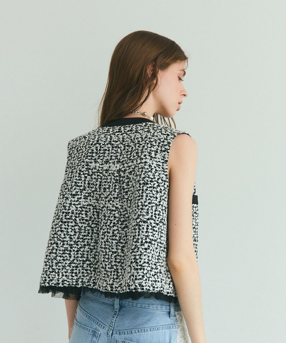 GRACE CONTINENTAL フェザーembドレス