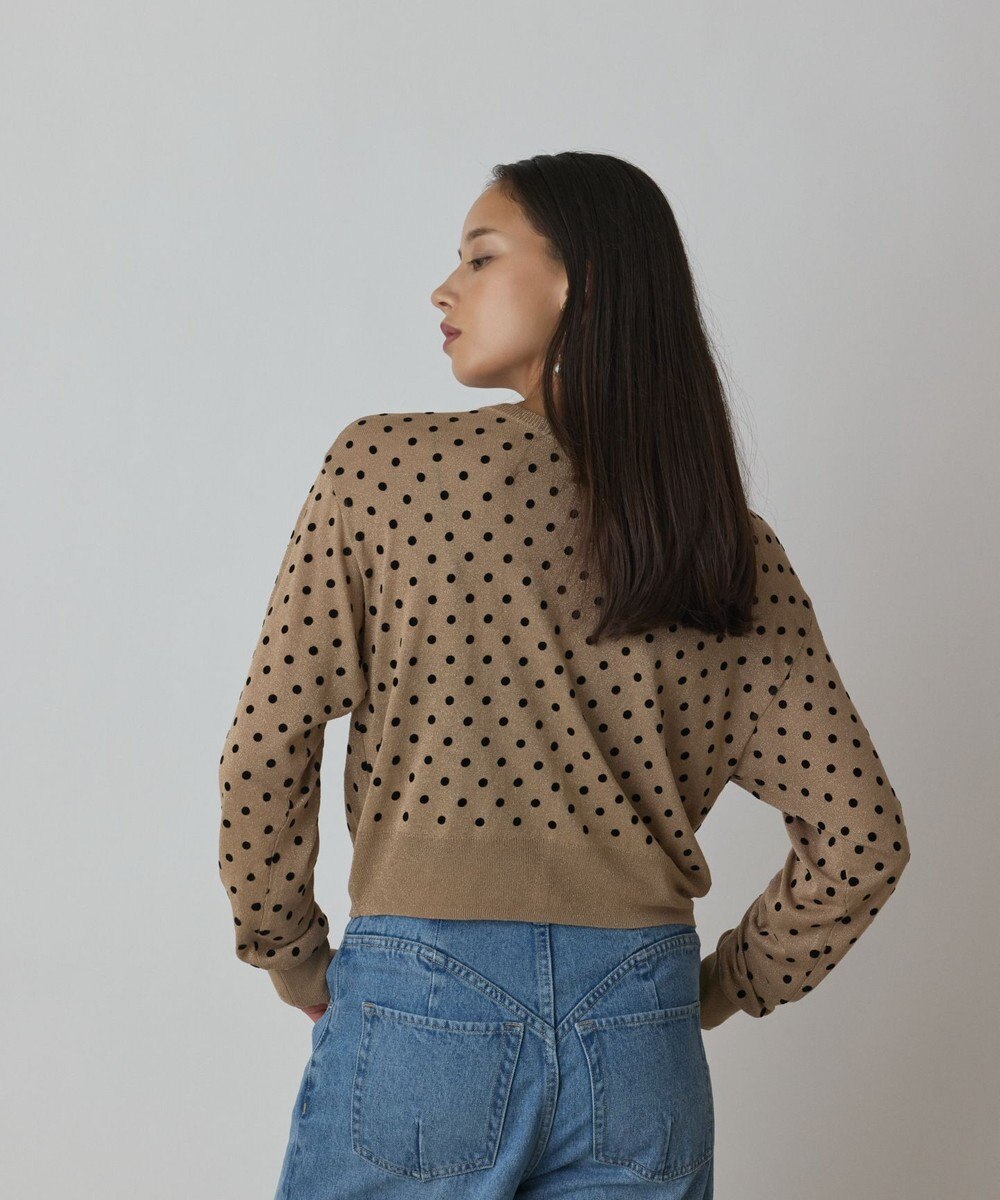 GRACE CONTINENTAL ドットフロッキーニットカーディガン 