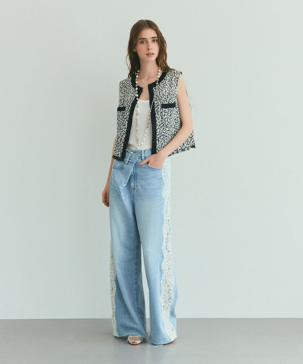 GRACE CONTINENTAL フェザーembドレス