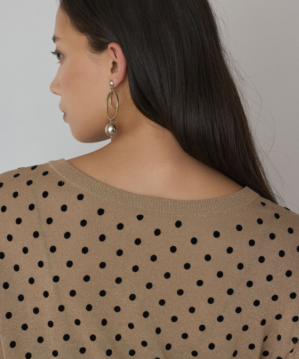 GRACE CONTINENTAL ドットフロッキーニットカーディガン 