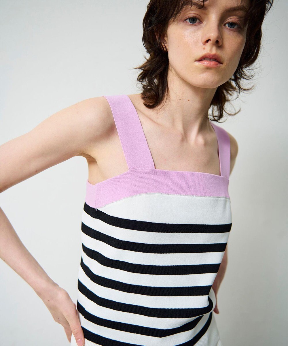 GRACE CONTINENTAL 配色ニットキャミ 