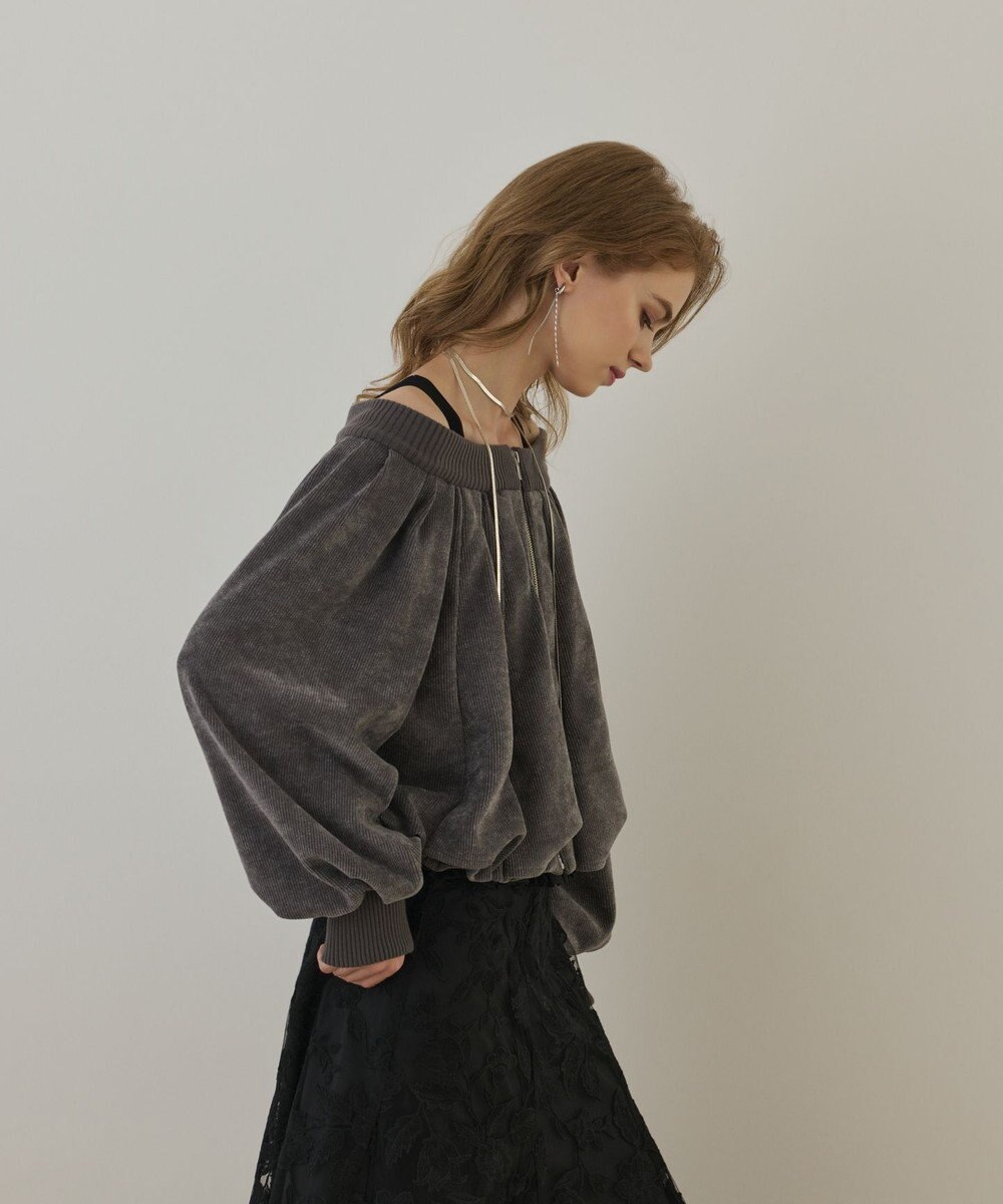 GRACE CONTINENTAL バルーンモールカットカーディガン 