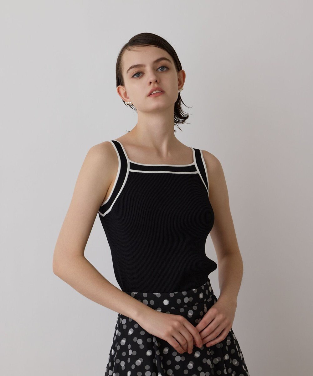 GRACE CONTINENTAL バイカラーリブニットトップ 