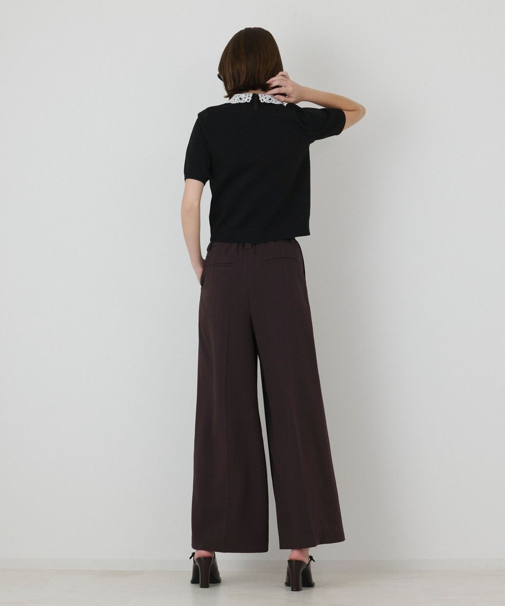 GRACE CONTINENTAL レースカラーラメニットトップ 