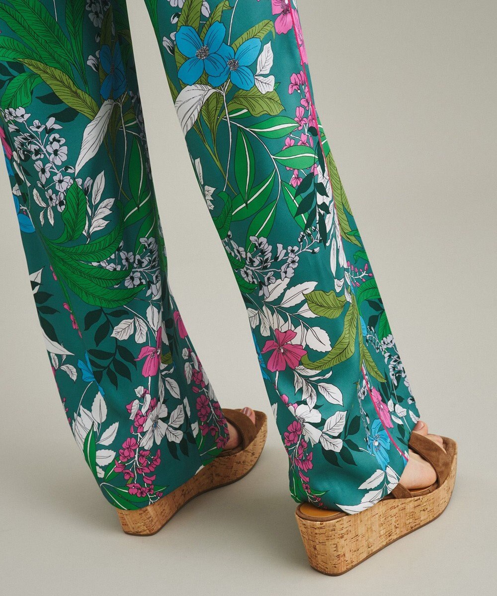 GRACE CONTINENTAL ボタニカルプリントワイドパンツ 