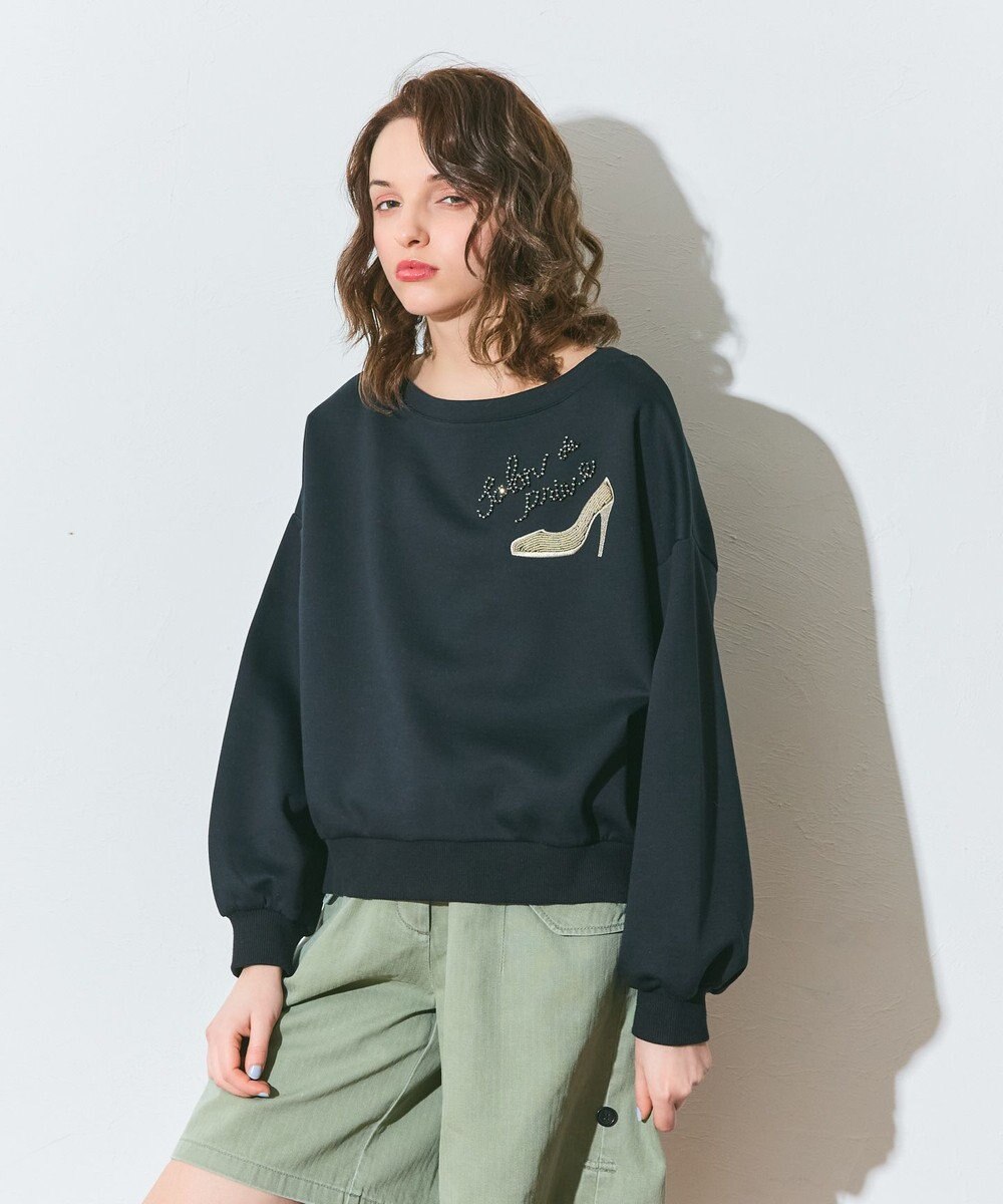 GRACE CONTINENTAL モチーフ刺繍スウェットトップ 