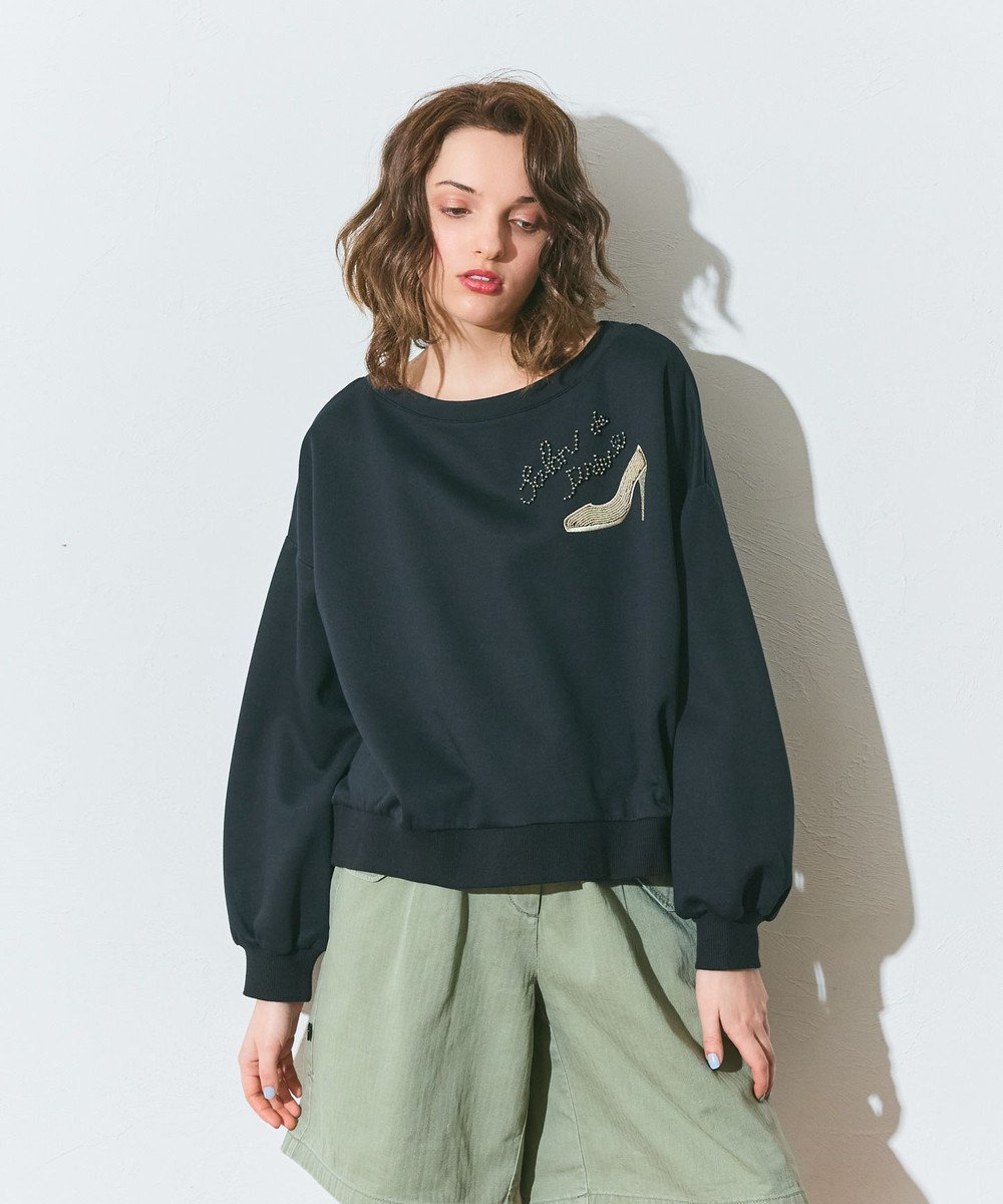 GRACE CONTINENTAL モチーフ刺繍スウェットトップ 