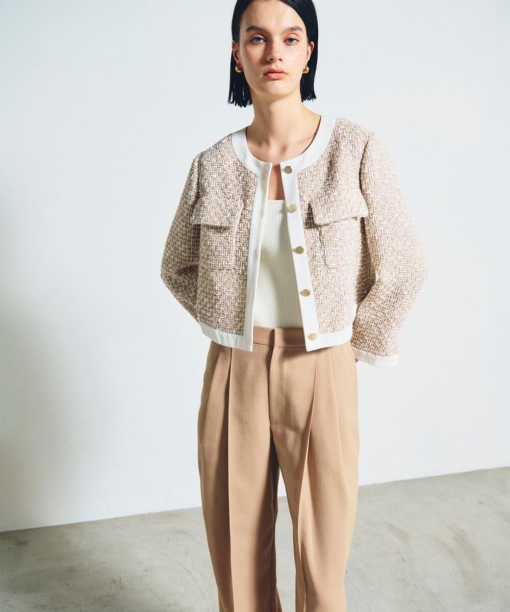 GRACE CONTINENTAL ツイードトリミングジャケット