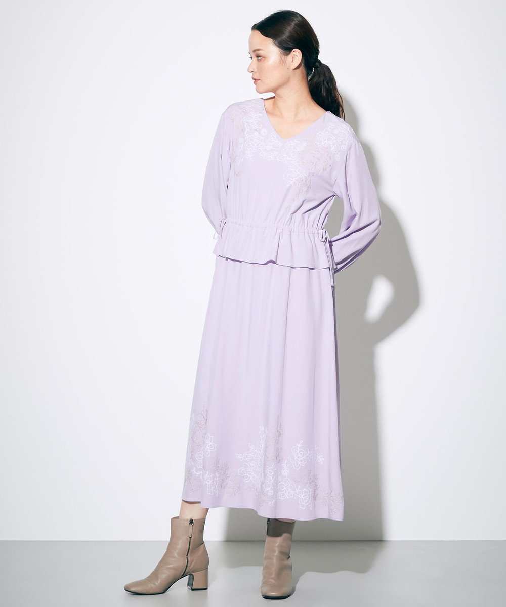 フラワー刺繍ドロストワンピース GRACE CONTINENTAL GRACE CONTINENTAL グレースコンチネンタル 通販