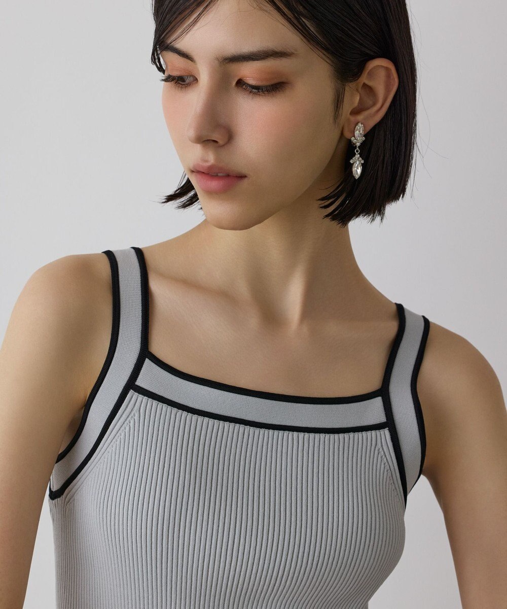 GRACE CONTINENTAL バイカラーリブニットトップ 