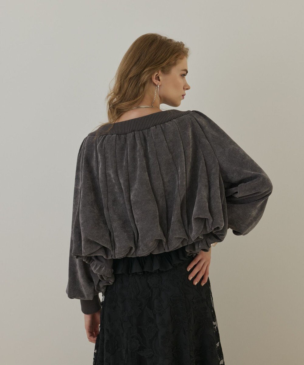 GRACE CONTINENTAL バルーンモールカットカーディガン 