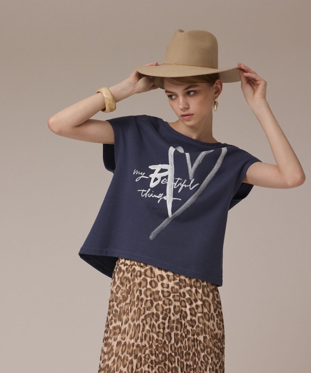 GRACE CONTINENTAL ハートプリント裏毛トップ