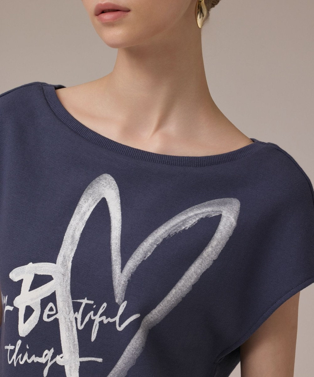 GRACE CONTINENTAL ハートプリント裏毛トップ