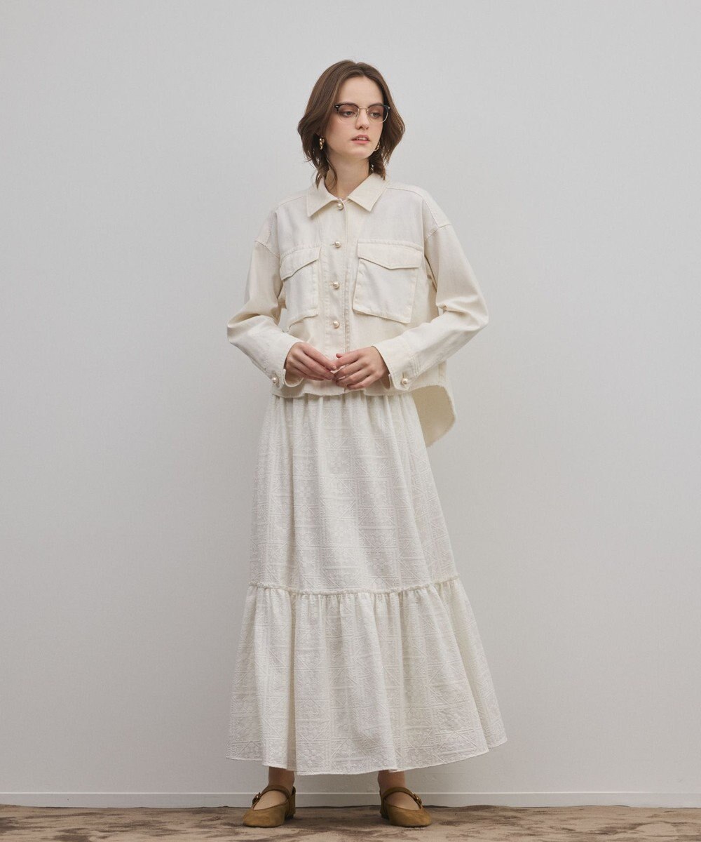 GRACE CONTINENTAL ティアードエンブロイダリースカート 