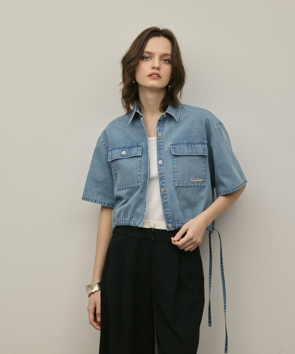 GRACE CONTINENTAL ハーフスリーブデニムシャツ 