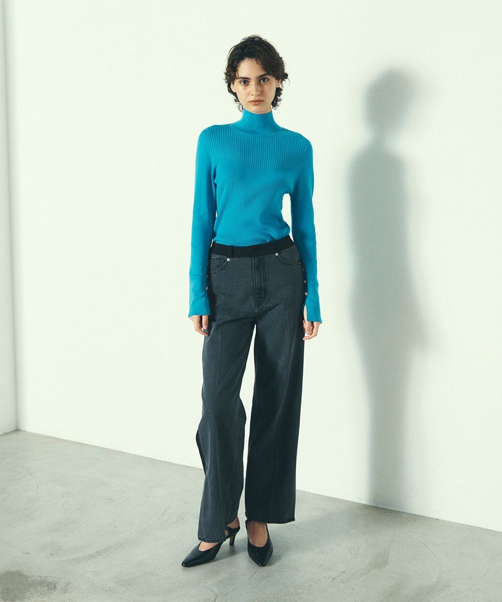 GRACE CONTINENTAL ビジューリブニットトップ