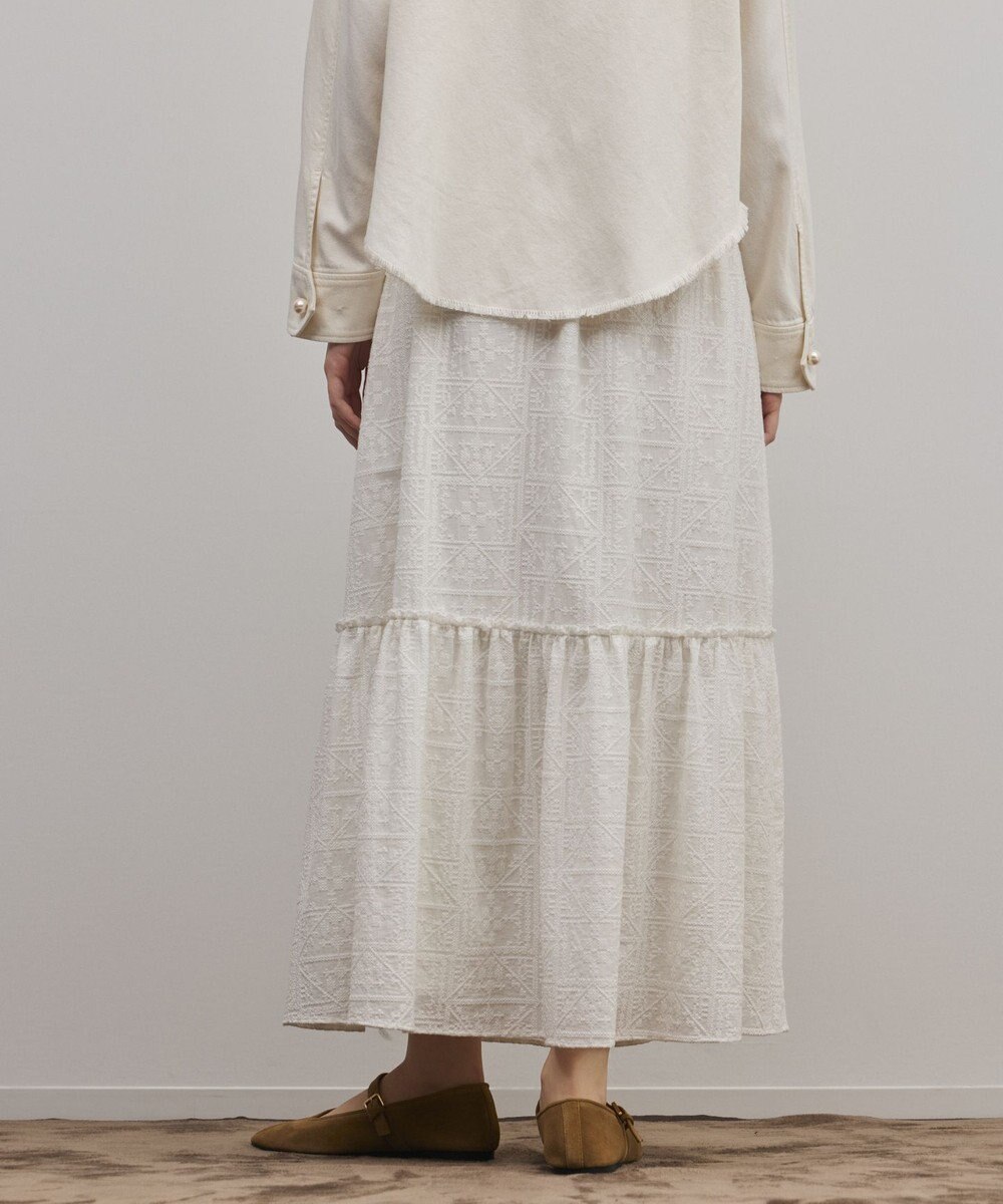 GRACE CONTINENTAL ティアードエンブロイダリースカート 