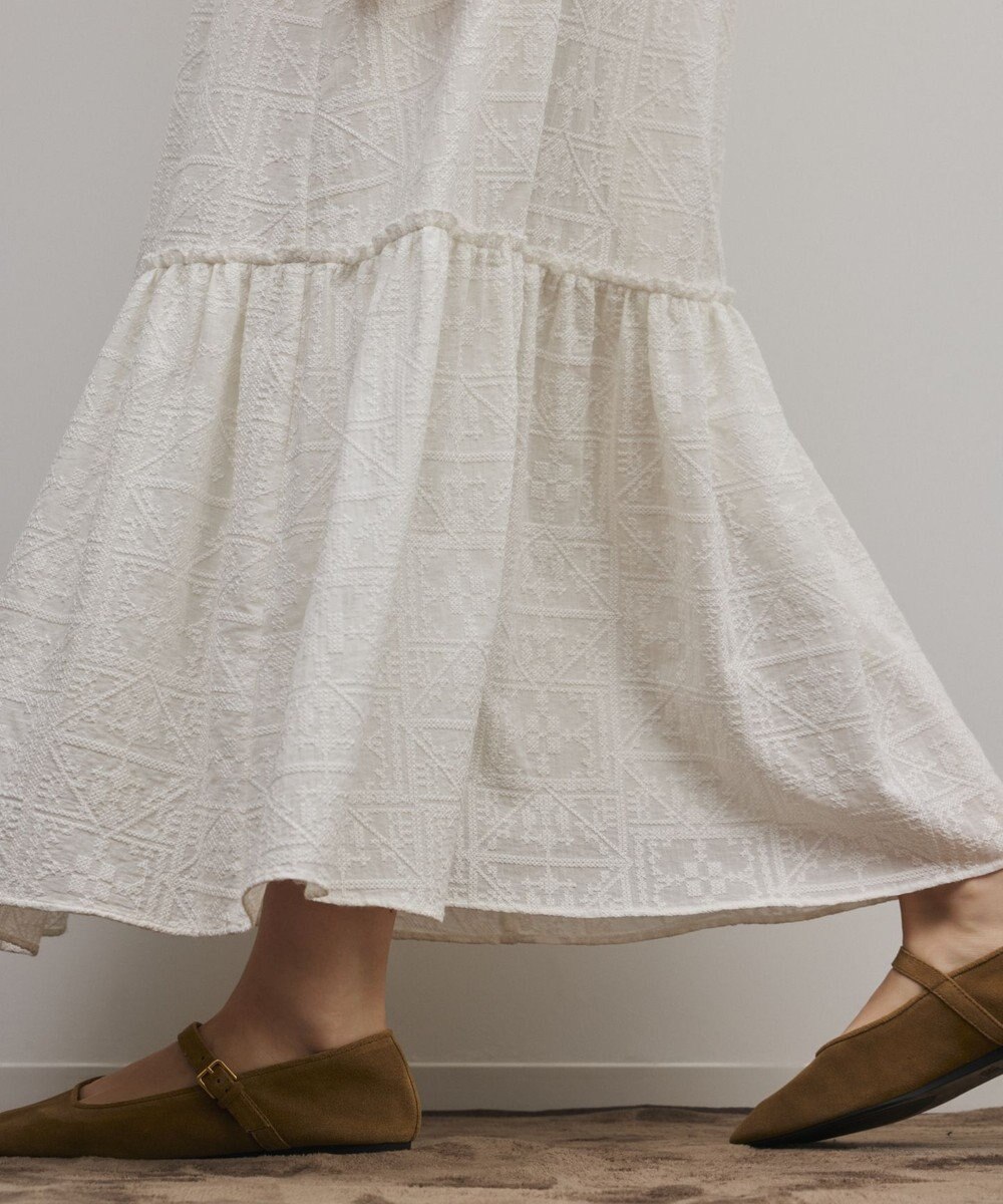 GRACE CONTINENTAL ティアードエンブロイダリースカート 