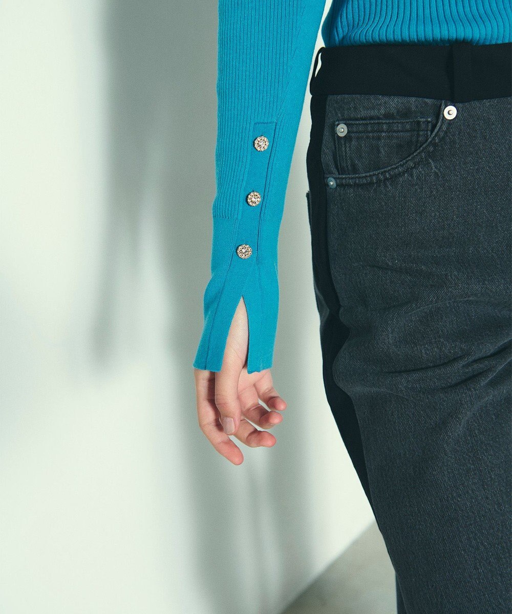 GRACE CONTINENTAL ビジューリブニットトップ 