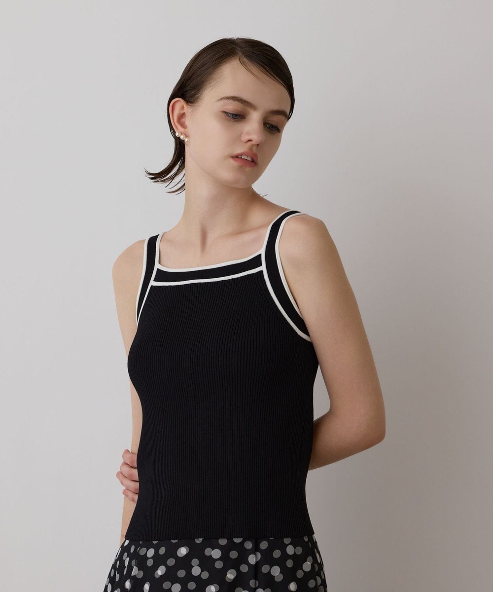 GRACE CONTINENTAL バイカラーリブニットトップ 