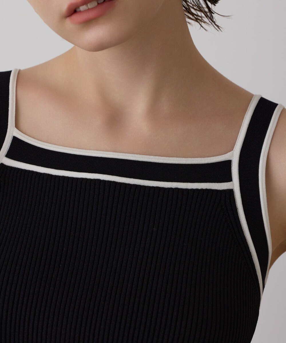 GRACE CONTINENTAL バイカラーリブニットトップ 