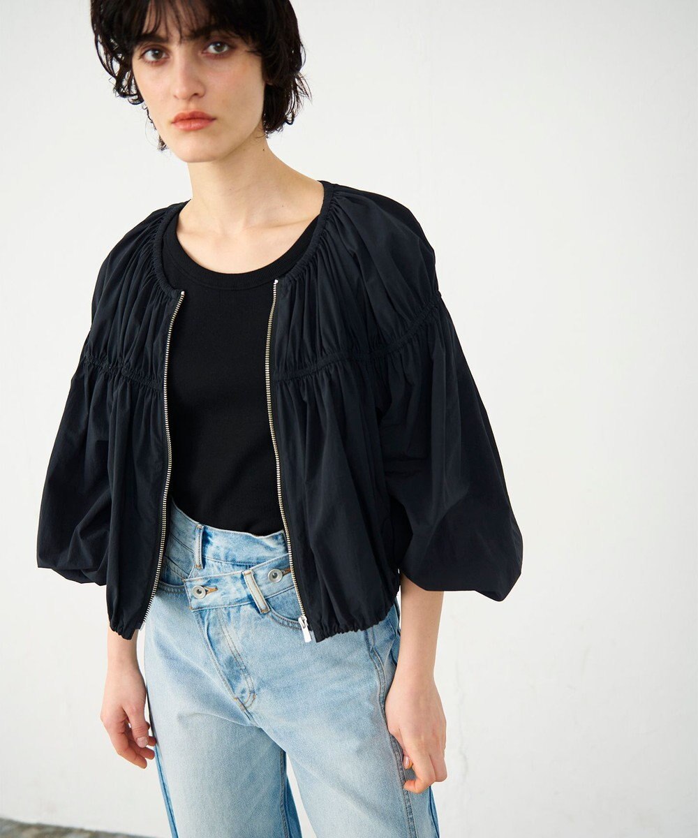 GRACE CONTINENTAL ギャザータフタブルゾン