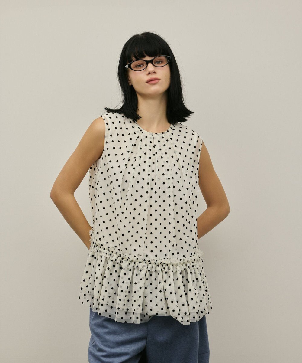 GRACE CONTINENTAL チュールティアードブラウス 