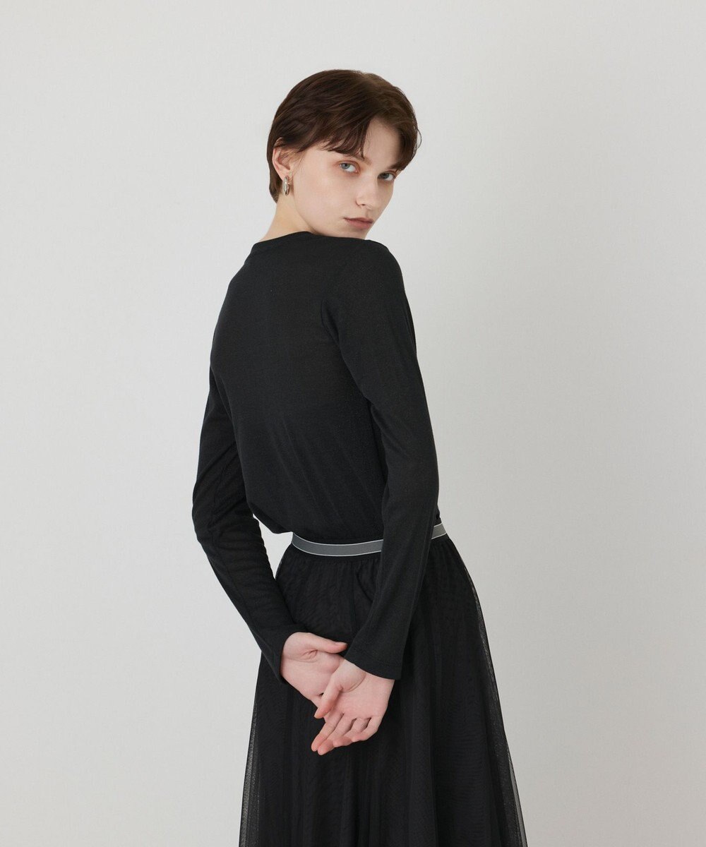GRACE CONTINENTAL ラメクルーカットトップ 