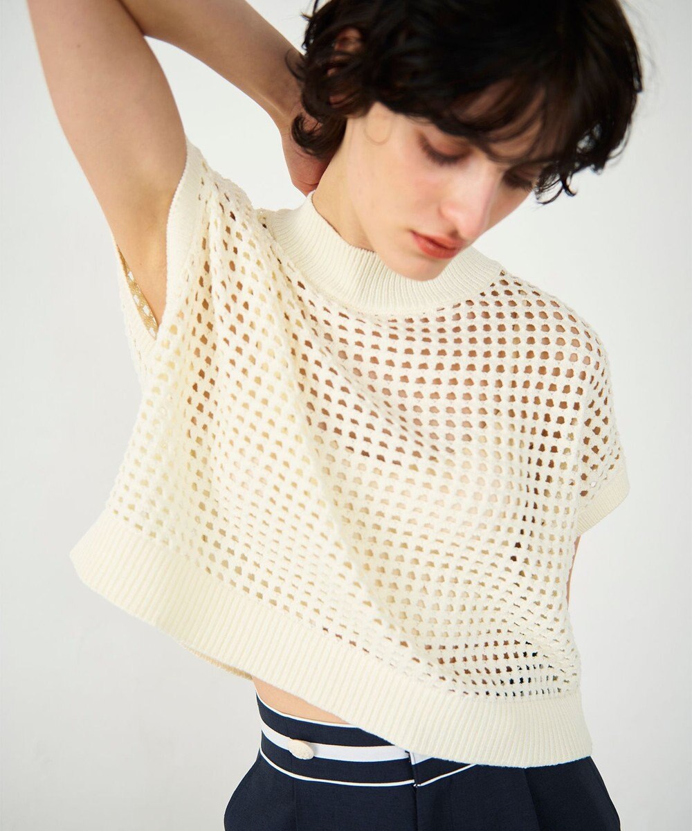 GRACE CONTINENTAL メッシュルーズニットトップ 